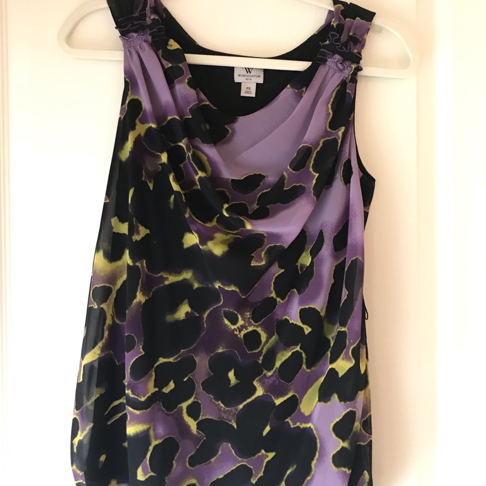 Purple sleeveless blouse